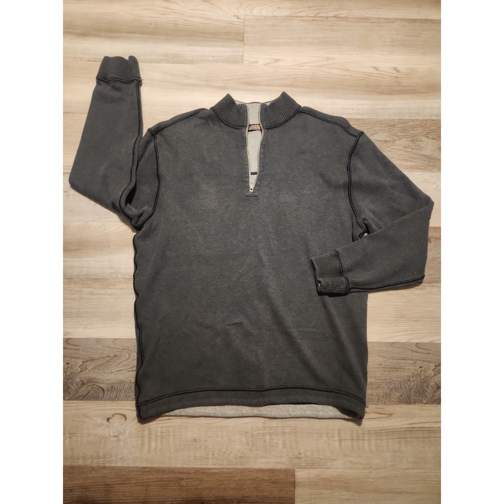 Y2k Blue Brand Quarterzip Gray Mens Medium Super Soft